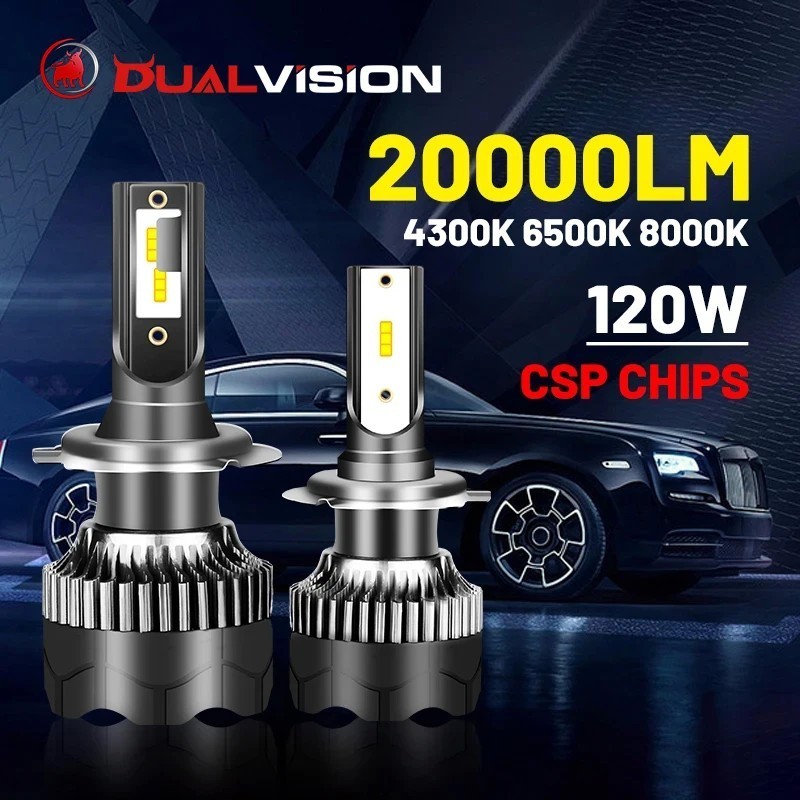 Dualvision LED Headlight - 20000LM 120W - 4300K 6500K 8000K PTFH1
