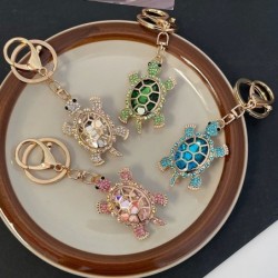 Crystal turtle keychain - pink - white - turquoise - greenKeyrings