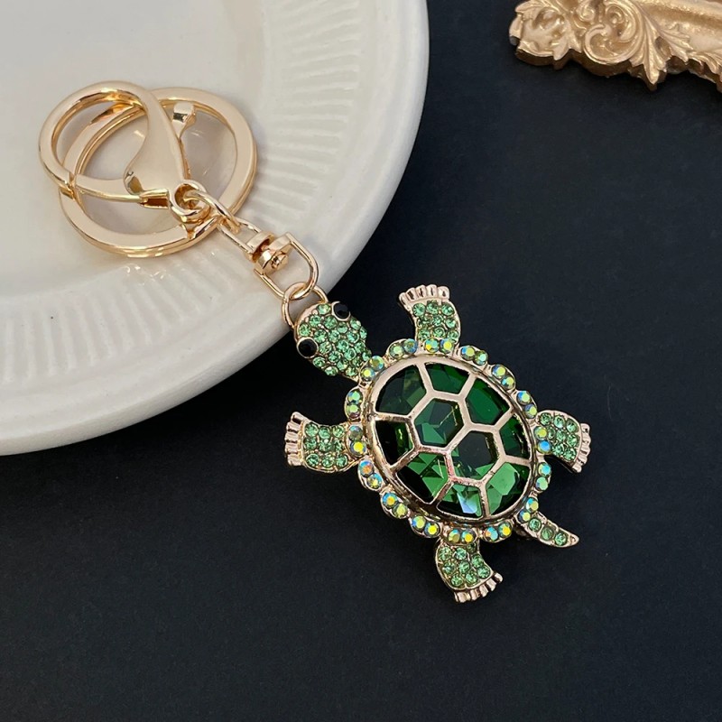 Crystal turtle keychain - pink - white - turquoise - greenKeyrings