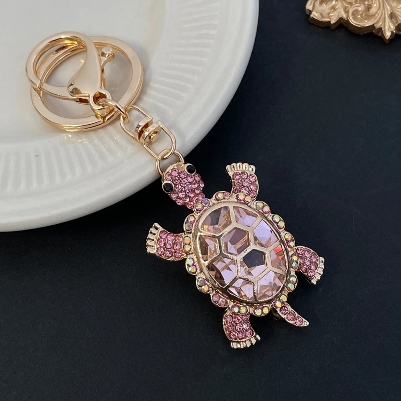 Crystal turtle keychain - pink - white - turquoise - greenKeyrings