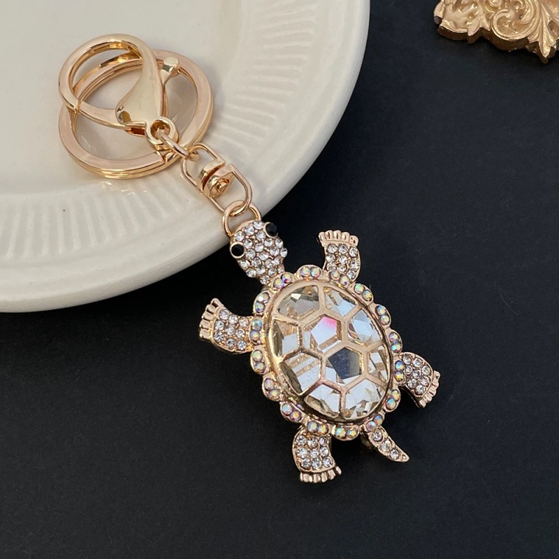 Crystal turtle keychain - pink - white - turquoise - greenKeyrings