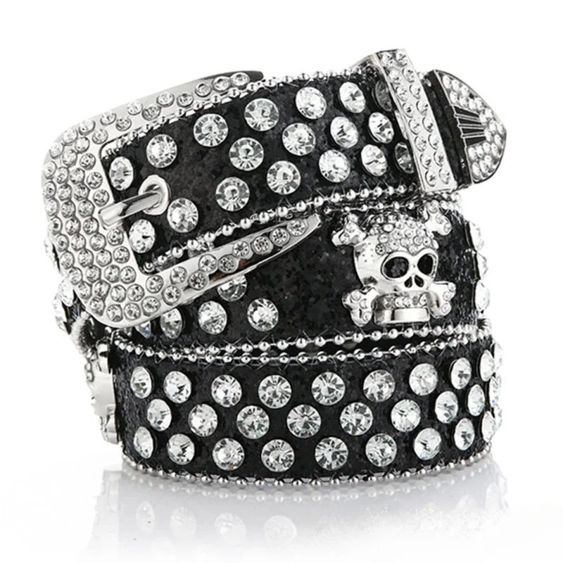Women's belt with skull & diamonds - punk style - 115cm - 45 inchBelts Women's belt with skull & diamonds - punk style - 115cm - 45 inchBelts
