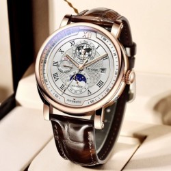 Luxury leather band watch for men - business - casual - waterproof - automatic wrist watchWatches