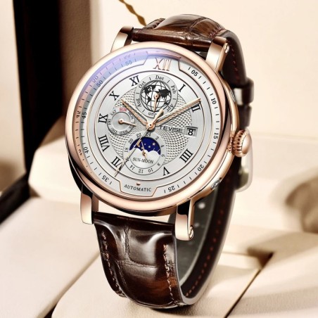 Luxury leather band watch for men - business - casual - waterproof - automatic wrist watchWatches