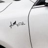 Howling wolf / heartbeat lifeline - vinyl car stickerStickers