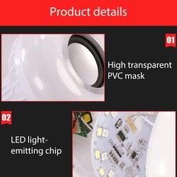E27 - LED - RGB - Bluetooth speaker - music bulb with remote controllerE27