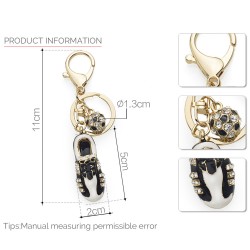 Football soccer shoe with rhinestone - keyringKeyrings
