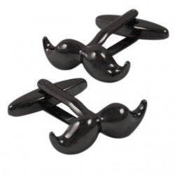 Black moustache cufflinksCufflinks