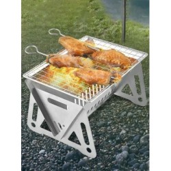 Portable folding large bbq grill - stainless steel - camping stoveBBQ