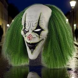 Green hair skeleton joker mask - Scary luminous clown headMasks