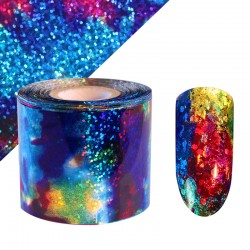 Gradient starry sky - blue holographic paper - foil nail - art sticker - 1mNail stickers