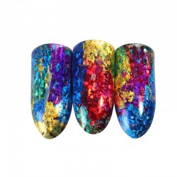 Gradient starry sky - blue holographic paper - foil nail - art sticker - 1mNail stickers