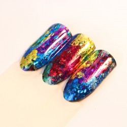 Gradient starry sky - blue holographic paper - foil nail - art sticker - 1mNail stickers