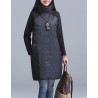 Turtleneck Loose Patchwork Tunic Winter DressDresses