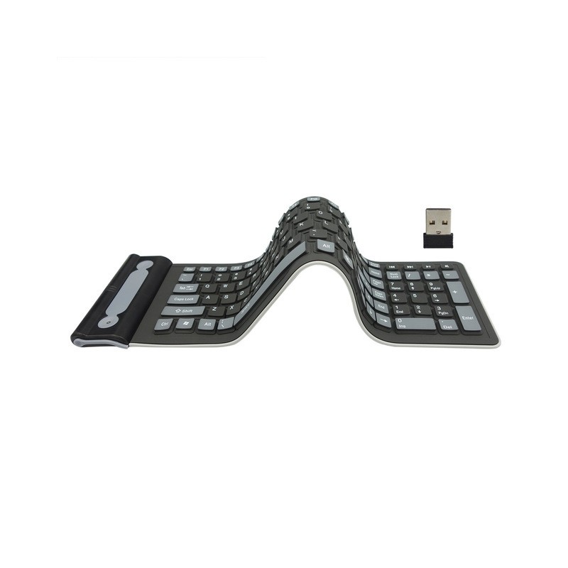 Flexible silicone - foldable - wireless - 107-keys keyboard - Russian - QwertyKeyboards