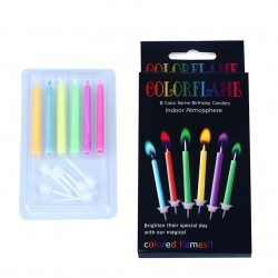 Colorful flame - candles for a birthday cake 6 piecesCandles & Holders