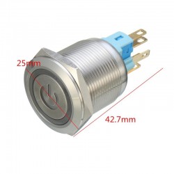6 Pin 22mm 12V Led light metal push button latching switchSwitches