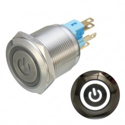 6 Pin 22mm 12V Led light metal push button latching switchSwitches