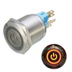 6 Pin 22mm 12V Led light metal push button latching switchSwitches