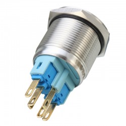 6 Pin 22mm 12V Led light metal push button latching switchSwitches