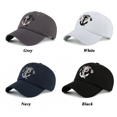 Baseball cap with anchor - cotton - adjustable - unisexHats & Caps