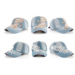 Cotton Jeans Rhinestone Cap Baseball HatHats & Caps