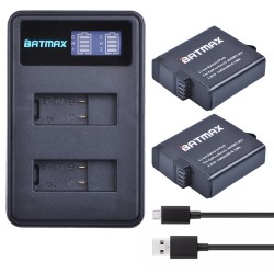 GoPro Hero 5 6 1600mAh Battery LCD Dual USB Charger 2pcsBattery & Chargers