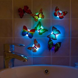 Colorful Artificial Butterfly LED Night Light Lamp Wall StickerWall lights