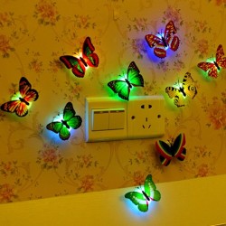 Colorful Artificial Butterfly LED Night Light Lamp Wall StickerWall lights