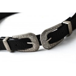 Vintage design double buckle leather beltBelts