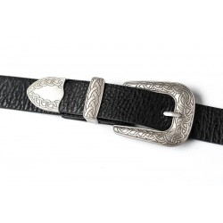 Vintage design double buckle leather beltBelts