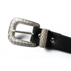 Vintage design double buckle leather beltBelts