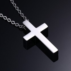 Classic blank cross pendant with stainless steel necklaceNecklaces