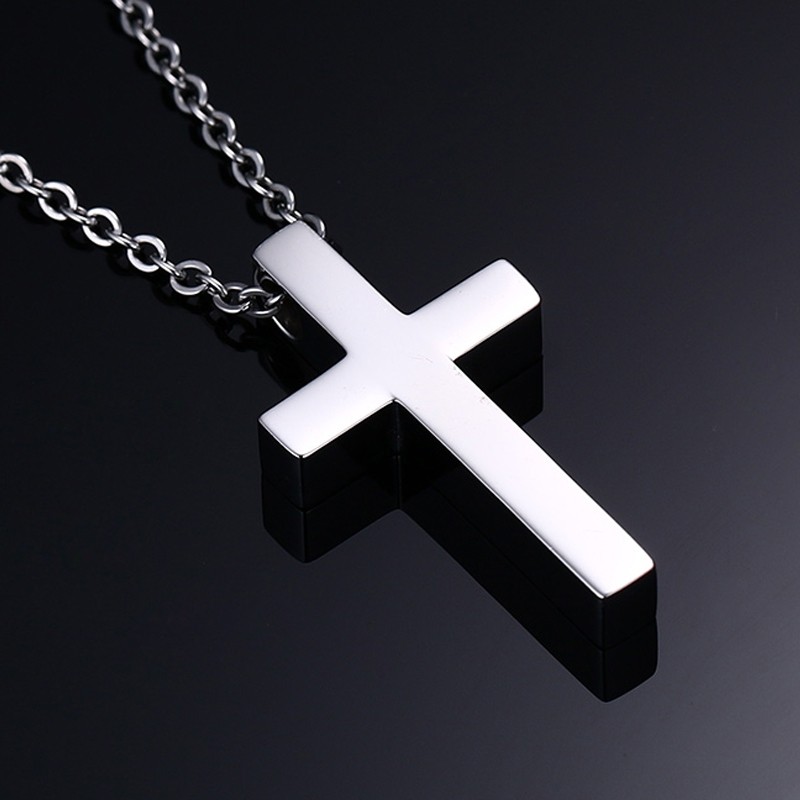 Classic blank cross pendant with stainless steel necklaceNecklaces