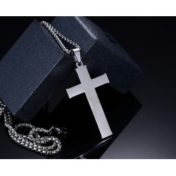 Classic blank cross pendant with stainless steel necklaceNecklaces