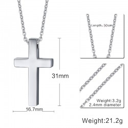 Classic blank cross pendant with stainless steel necklaceNecklaces