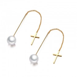 Pearl drop long line elegant earringsEarrings