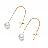 Pearl drop long line elegant earringsEarrings