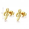Golden music note stud earringsEarrings