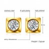 Round crystal stud gold square earringsEarrings