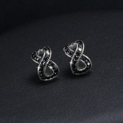 Black crystal infinity stud earringsEarrings