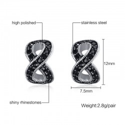 Black crystal infinity stud earringsEarrings