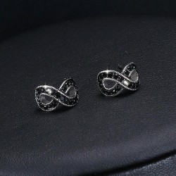 Black crystal infinity stud earringsEarrings