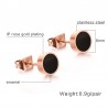 Black & white rose gold stud round earringsEarrings