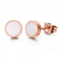 Black & white rose gold stud round earringsEarrings