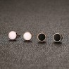 Black & white rose gold stud round earringsEarrings