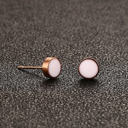 Black & white rose gold stud round earringsEarrings