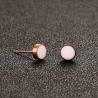 Black & white rose gold stud round earringsEarrings