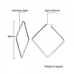 Silver - big geometric earringsEarrings