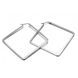 Silver - big geometric earringsEarrings